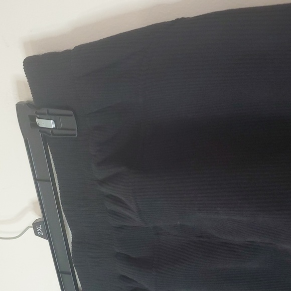 NWT Halara Pull-On Black Wideleg Ribbed Pants Size Large Elastic Waist Pockets - Picture 7 of 11